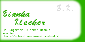 bianka klecker business card